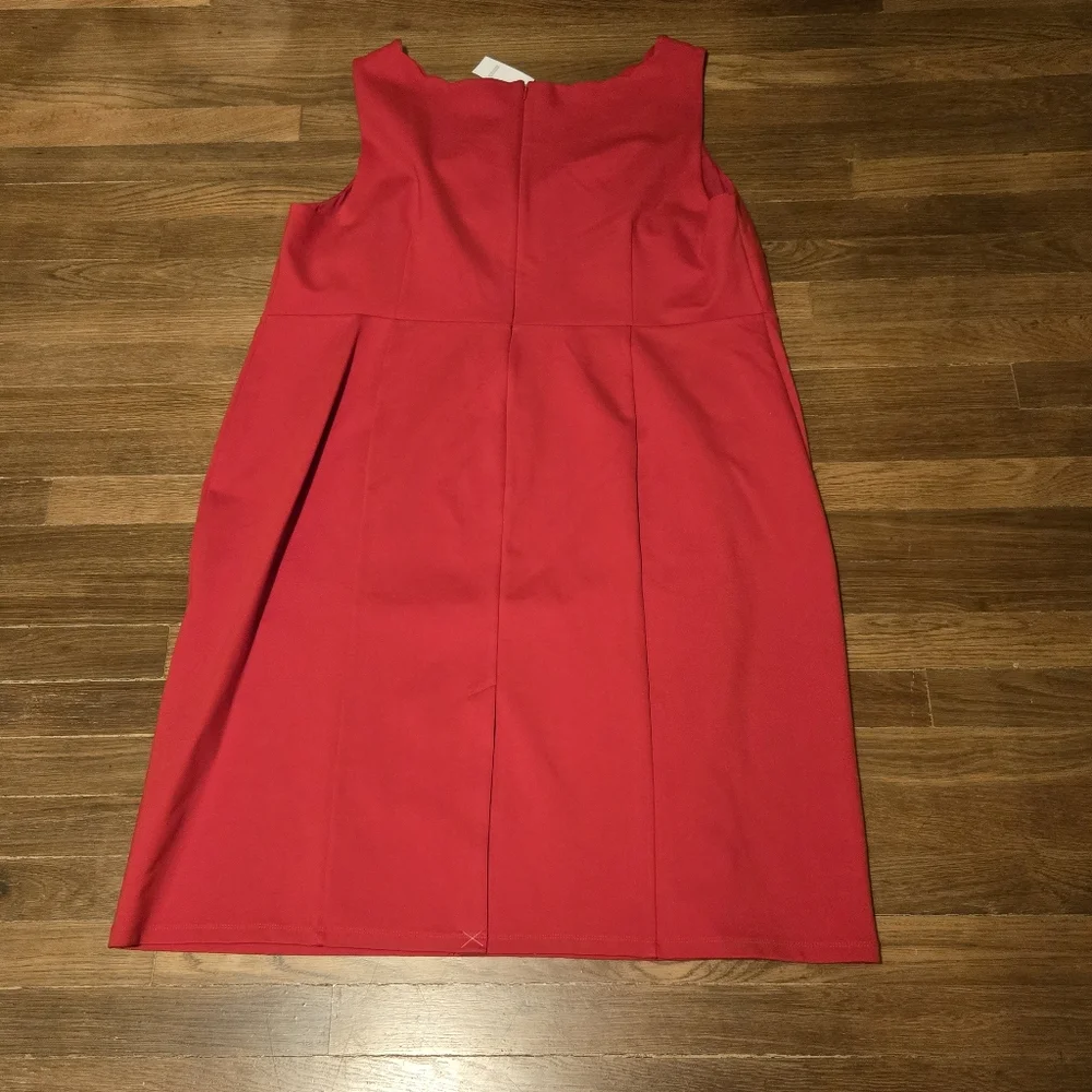 LOFT Plus Red Scalloped Neck Dress 22 | NWT - Picture 5 of 8